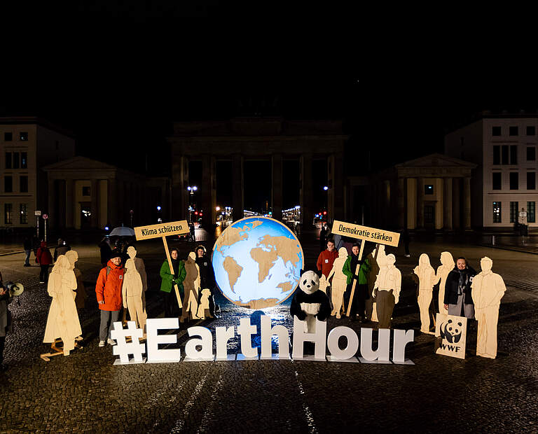 Die Earth Hour 2024: Licht aus am Brandenburger Tor © Jörg Farys / WWF 