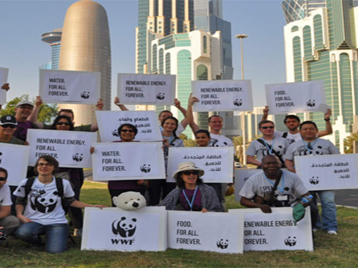 WWF vor Ort in Doha. © WWF / Mark Lutes